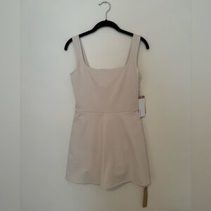 Reformation Cream Square Neck Active Dress